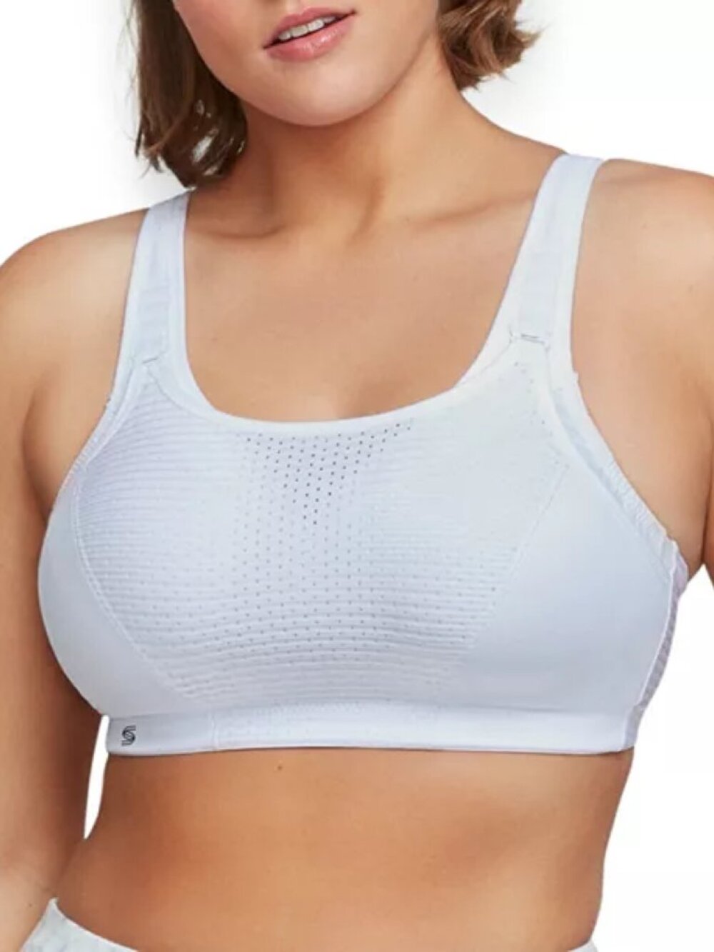 Glamorise Sz 46C White Custom Control Straps Sports Wirefree Bra